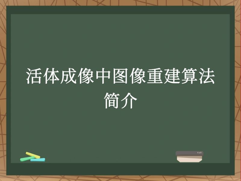 活體成像中圖像重建算法簡(jiǎn)介